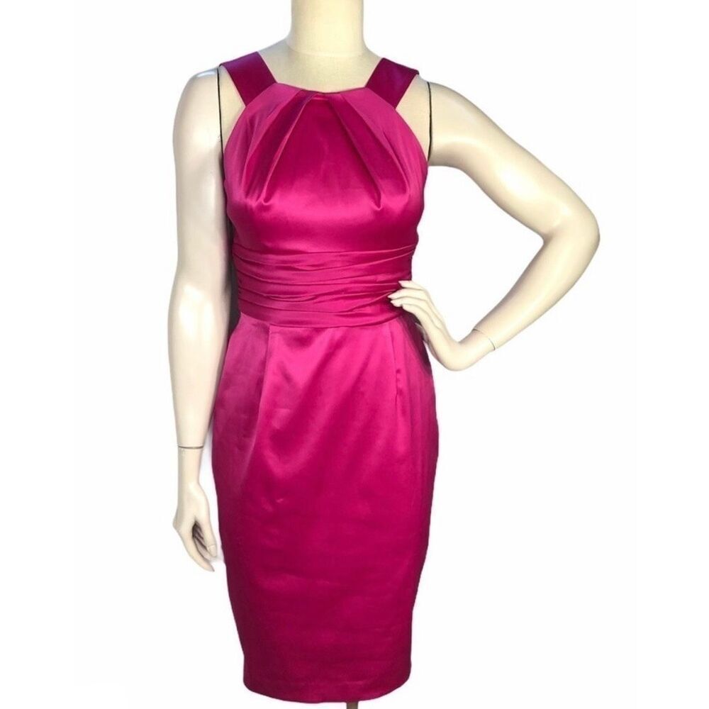 Melonie T Satin Dress Fuchsia size 4 - Picture 1 of 5